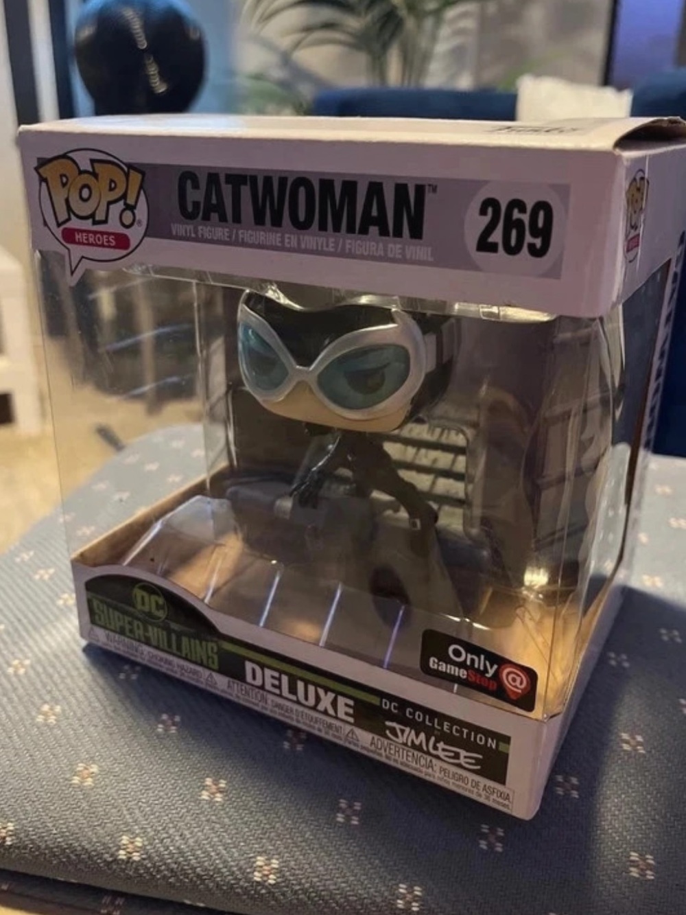 DC Catwoman Pop! Deluxe Vinyl Figure with Black Suit and Light Blue Goggles